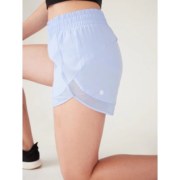 Athleta Women's Blue Mesh Racer Run Shorts 4" Size Large - Picture 4 of 8